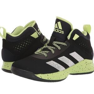 Adidas Unisex Kids Cross Em Up 5 Basketball Black and Lime Sneakers
